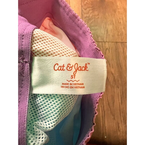 cat & jack color block swim trunks 5t toddler nwt drawstring orange blue - Picture 2 of 4